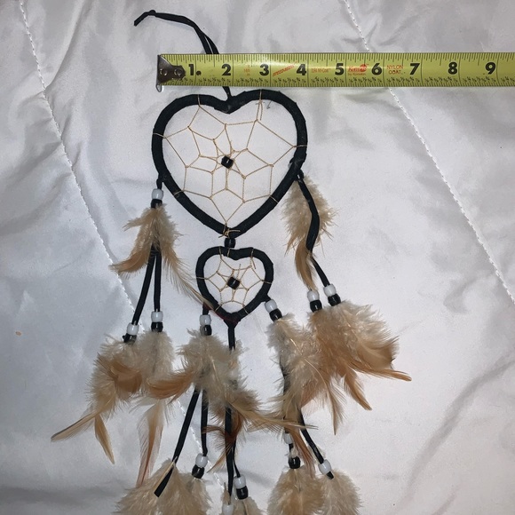 Black and brown heart dreamcatcher - Picture 4 of 4
